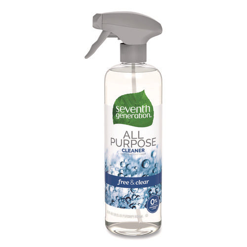 Image of Seventh Generation® Natural All-Purpose Cleaner, Free And Clear/unscented, 23 Oz Trigger Spray Bottle, 8/carton