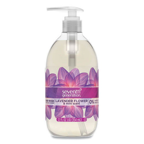 Image of Seventh Generation® Natural Hand Wash, Lavender Flower and Mint Scent, 12 oz, 8/Carton
