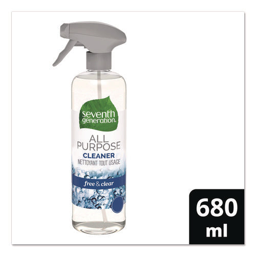 Image of Seventh Generation® Natural All-Purpose Cleaner, Free And Clear/unscented, 23 Oz Trigger Spray Bottle, 8/carton