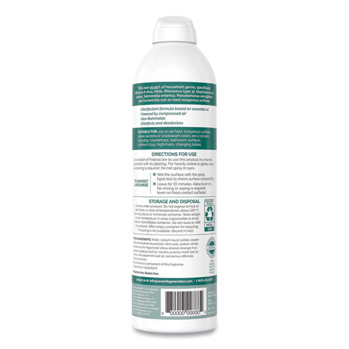 Image of Seventh Generation® Disinfectant Sprays, Eucalyptus/spearmint/thyme, 13.9 Oz Spray Bottle, 8/carton