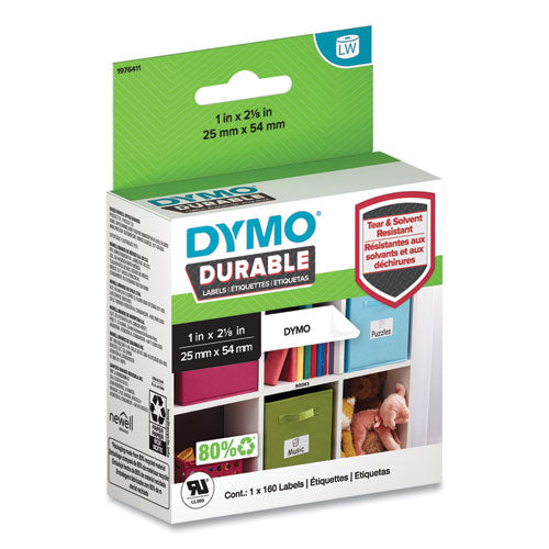 Image of DYMO® LW Durable Multi-Purpose Labels, 1" x 2.12", 160 Labels/Roll