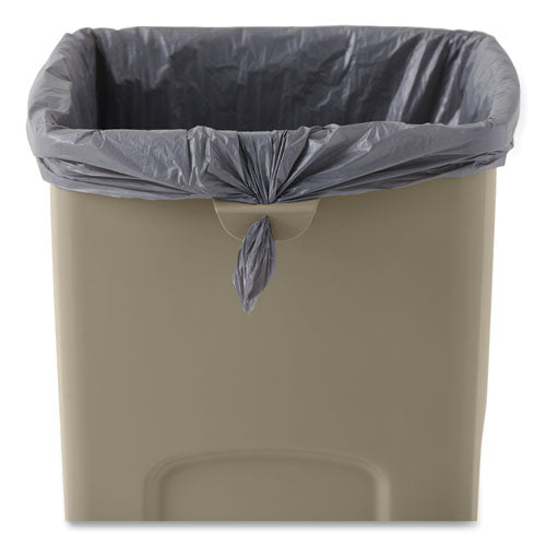 Image of Rubbermaid® Commercial Untouchable Square Waste Receptacle, 23 gal, Plastic, Beige