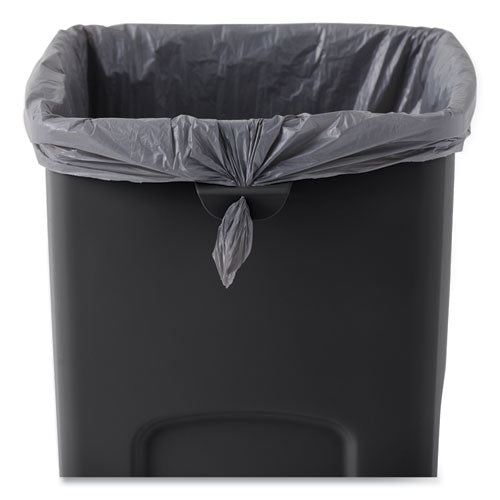 Image of Rubbermaid® Commercial Untouchable Square Waste Receptacle, 23 gal, Plastic, Black