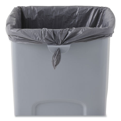 Image of Rubbermaid® Commercial Untouchable Square Waste Receptacle, 23 gal, Plastic, Gray