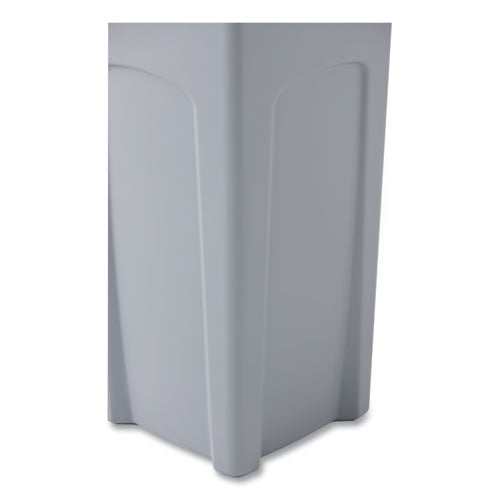 Image of Rubbermaid® Commercial Untouchable Square Waste Receptacle, 23 gal, Plastic, Gray