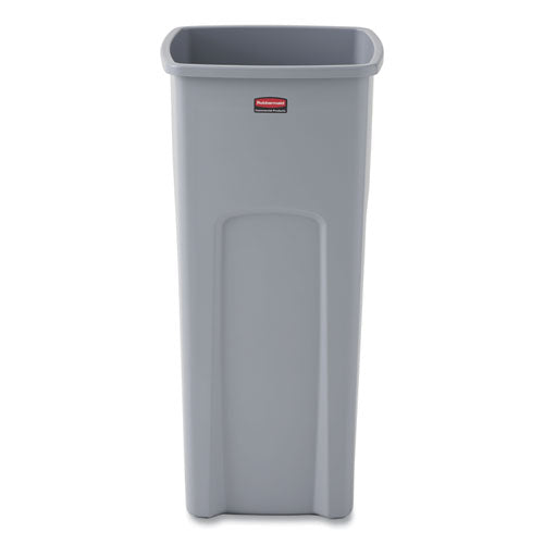 Image of Rubbermaid® Commercial Untouchable Square Waste Receptacle, 23 gal, Plastic, Gray