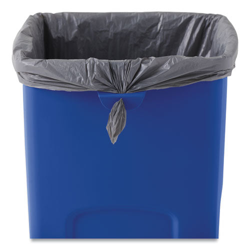 Image of Rubbermaid® Commercial Untouchable Square Waste Receptacle, 23 gal, Plastic, Blue