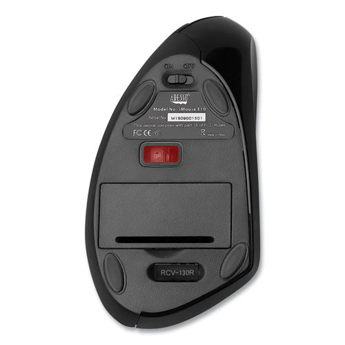 Image of Adesso Imouse E10 Wireless Vertical Ergonomic Usb Mouse, 2.4 Ghz Frequency/33 Ft Wireless Range, Right Hand Use, Black