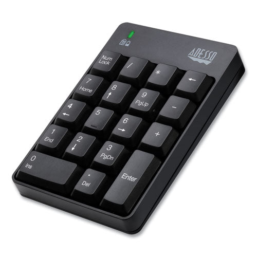 Image of Adesso Wkb6010ub Wireless 18-Key Numeric Usb Keypad, Black