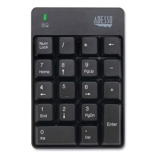 Image of Adesso Wkb6010ub Wireless 18-Key Numeric Usb Keypad, Black