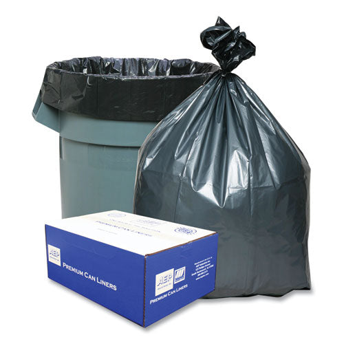 Image of Platinum Plus® Can Liners, 60 gal, 1.55 mil, 39" x 56", Gray, 10 Bags/Roll, 5 Rolls/Carton