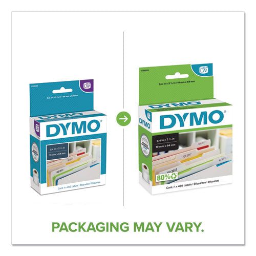 Image of DYMO® Labelwriter Bar Code Labels, 0.75" X 2.5", White, 450 Labels/roll