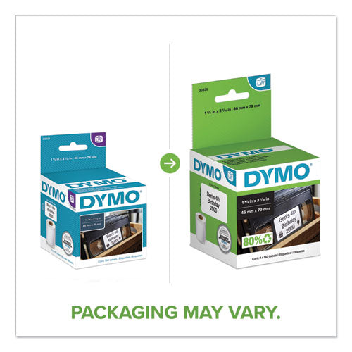 Image of DYMO® Labelwriter Vhs Top Labels, 1.8" X 3.1", White, 150 Labels/roll