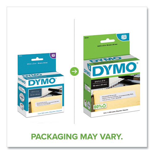 Image of DYMO® Labelwriter Return Address Labels, 0.75" X 2", White, 500 Labels/roll