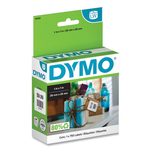 Image of DYMO® Labelwriter Multipurpose Labels, 1" X 1", White, 750 Labels/roll