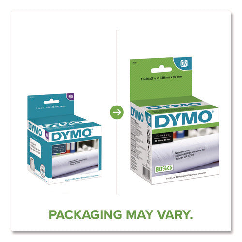 Image of DYMO® Labelwriter Address Labels, 1.4" X 3.5", White, 260 Labels/roll, 2 Rolls/pack