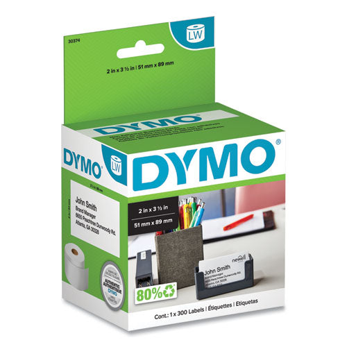 Image of DYMO® Labelwriter Business/appointment Cards, 2" X 3.5", White, 300 Labels/roll