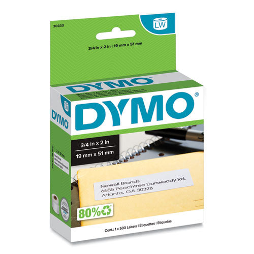 Image of DYMO® Labelwriter Return Address Labels, 0.75" X 2", White, 500 Labels/roll