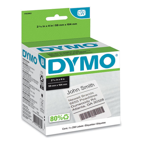 Image of DYMO® Labelwriter Shipping Labels, 2.31" X 4", White, 250 Labels/roll