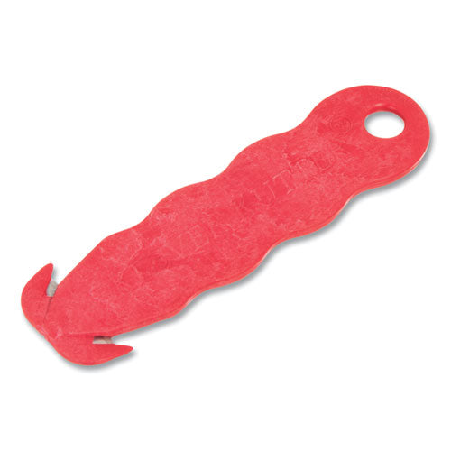 Image of San Jamar® Klever Kutter Safety Cutter, 3 Razor Blades, 1" Blade, 4" Plastic Handle, Red