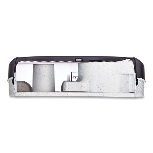 Image of San Jamar® Twin 9" Jumbo Tissue Dispenser, Classic, 19 x 5.25 x 12, Transparent Black Pearl