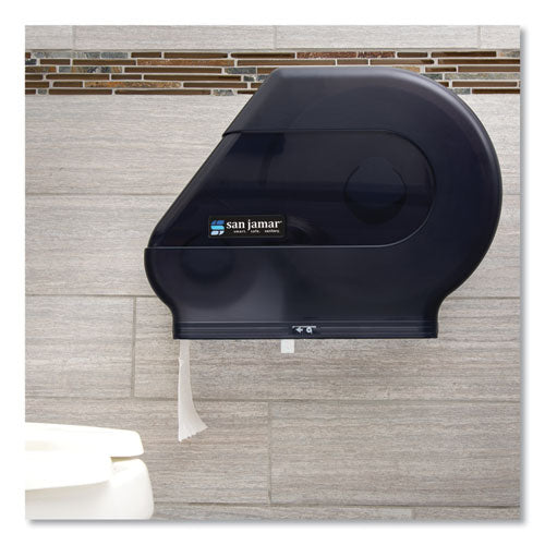 Image of San Jamar® Quantum 12"-13" JBT Dispenser, Classic, 22 x 5.88 x 16.5, Transparent Black Pearl