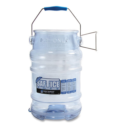 Image of San Jamar® Saf-T-Ice Tote, 6 gal, Transparent Blue