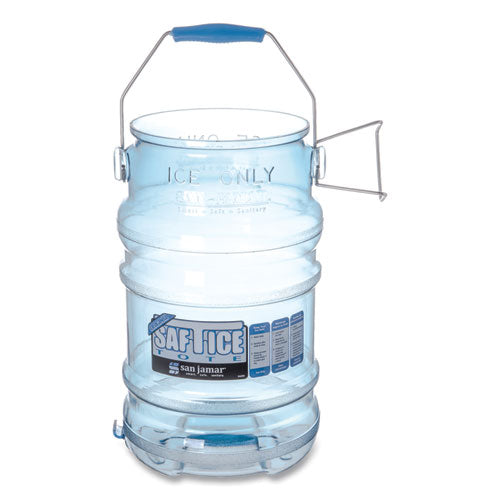 Image of San Jamar® Saf-T-Ice Tote, 6 gal, Transparent Blue