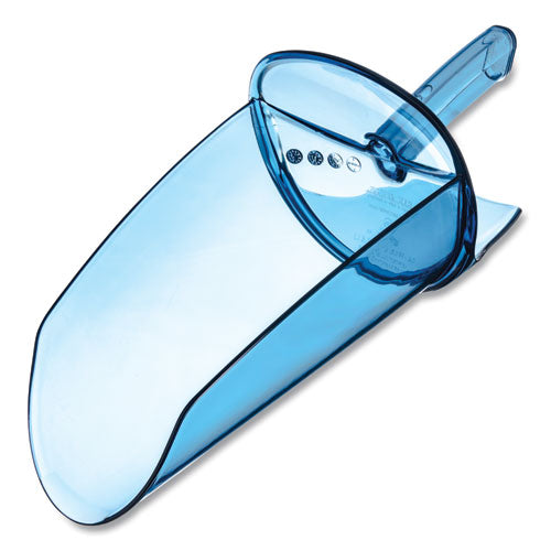 Image of San Jamar® Saf-T-Scoop and Guardian System for Ice Machines, 64 oz to 86 oz Ice Scoop, Transparent Blue