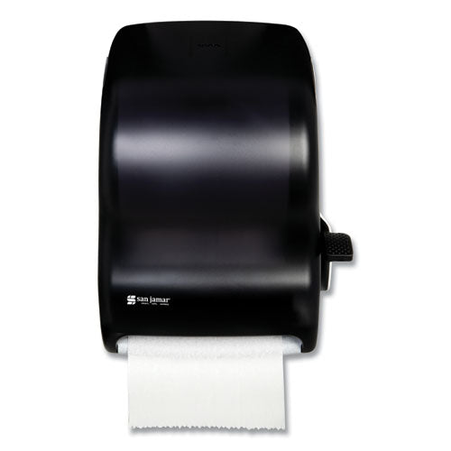 Image of San Jamar® Lever Roll Towel Dispenser, Classic, 12.94 X 9.25 X 16.5, Transparent Black Pearl