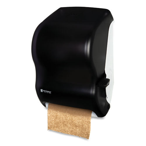 Image of San Jamar® Lever Roll Towel Dispenser, Classic, 12.94 X 9.25 X 16.5, Transparent Black Pearl