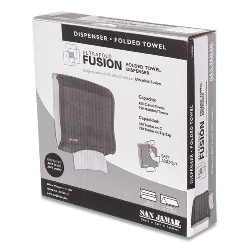 Image of San Jamar® Ultrafold Fusion C-Fold And Multifold Towel Dispenser, 11.5 X 5.5 X 11.5, Black