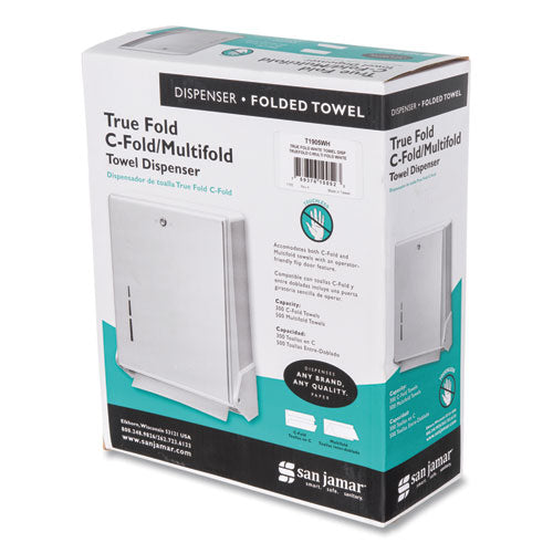 Image of San Jamar® True Fold C-Fold/multifold Paper Towel Dispenser, 11.63 X 5 X 14.5, White