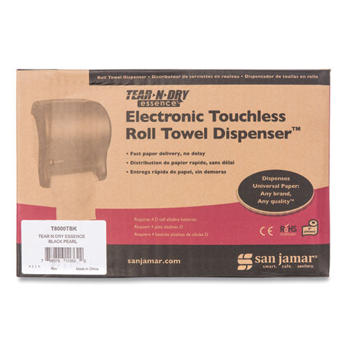 Image of San Jamar® Tear-N-Dry Essence Automatic Dispenser, Classic, 11.75 X 9.13 X 14.44, Black Pearl