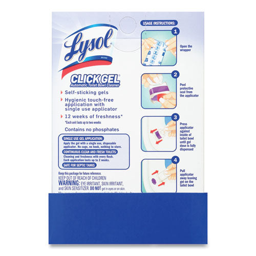 Image of LYSOL® Brand Click Gel Automatic Toilet Bowl Cleaner, Lavender Fields, 6/box, 4 Boxes/carton