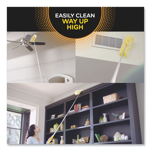 Image of Swiffer® Heavy Duty Dusters With Extendable Handle, Plastic Handle Extends To 3 Ft, 1 Handle And 3 Dusters/kit, 6 Kits/carton