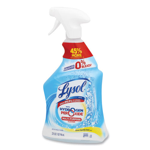 Image of LYSOL® Brand Multi-Purpose Hydrogen Peroxide Cleaner, Citrus Sparkle Zest, 32 Oz Trigger Spray Bottle, 9/carton