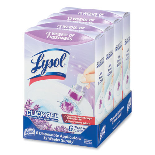 Image of LYSOL® Brand Click Gel Automatic Toilet Bowl Cleaner, Lavender Fields, 6/box, 4 Boxes/carton