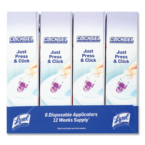 Image of LYSOL® Brand Click Gel Automatic Toilet Bowl Cleaner, Lavender Fields, 6/box, 4 Boxes/carton