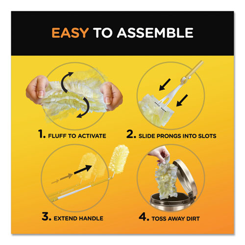 Image of Swiffer® Heavy Duty Dusters With Extendable Handle, Plastic Handle Extends To 3 Ft, 1 Handle And 3 Dusters/kit, 6 Kits/carton