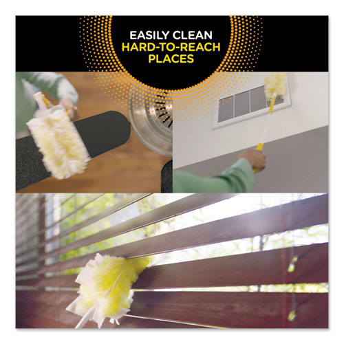 Image of Swiffer® Heavy Duty Dusters With Extendable Handle, Plastic Handle Extends To 3 Ft, 1 Handle And 3 Dusters/kit, 6 Kits/carton