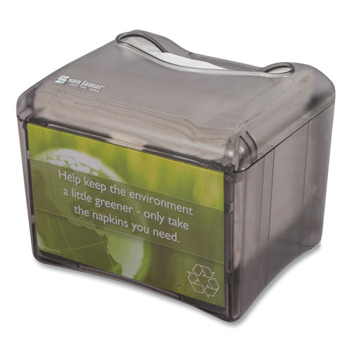 Image of San Jamar® Venue Napkin Dispenser with Advertising Inset, 6.5 x 6.13 x 6.9, Capacity: 200, Black