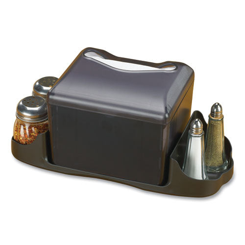 Image of San Jamar® Venue Napkin Dispenser with Advertising Inset, 6.5 x 6.13 x 6.9, Capacity: 200, Black