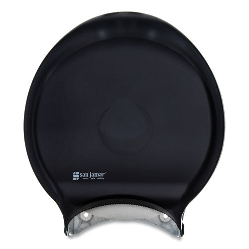 Image of San Jamar® Single 12" JBT Bath Tissue Dispenser, Classic, 1 Roll, 12.9 x 5.63 x 14.88, Transparent Black Pearl