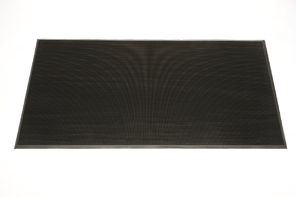 Image of 3-Mat Entry System, Scraper, Finger-Tip, Heavy-Duty, Black, 3' x 5/8" x 6'