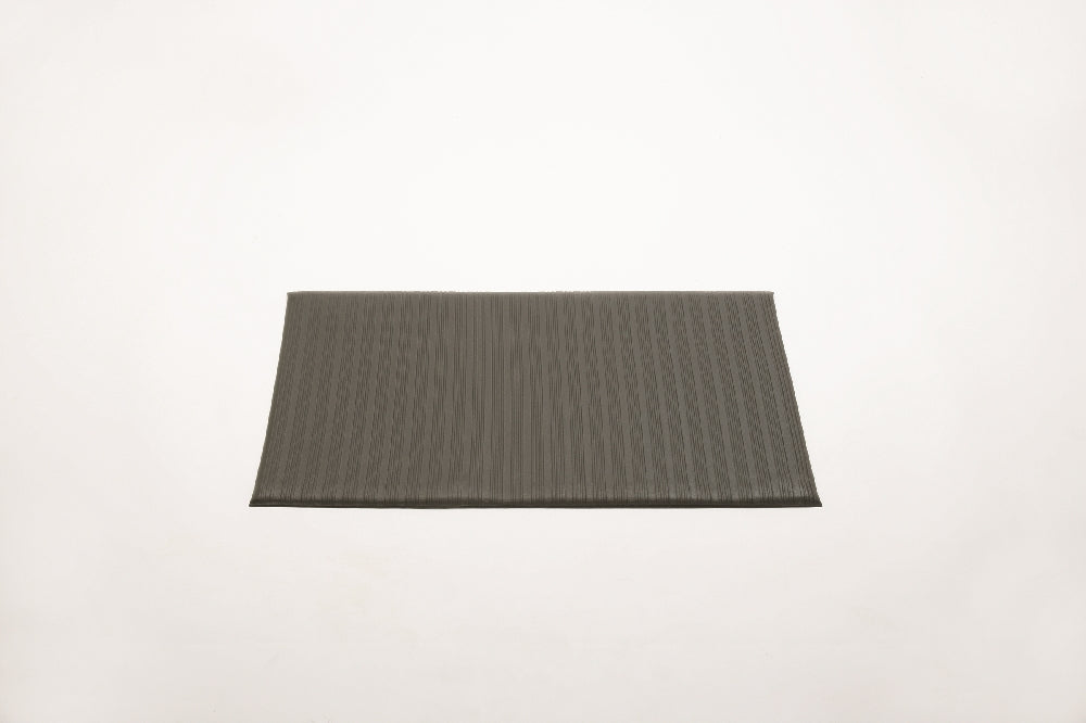 Image of Anti-Fatigue Mat, Light Duty, Black/Vinyl Rib, 2' x 3/8" x 3'