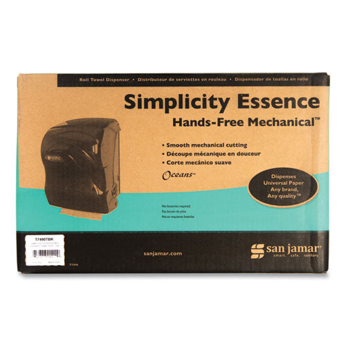 Image of San Jamar® Simplicity Mechanical Roll Dispenser, 12.38 X 9.5 X 14.63, Black Pearl