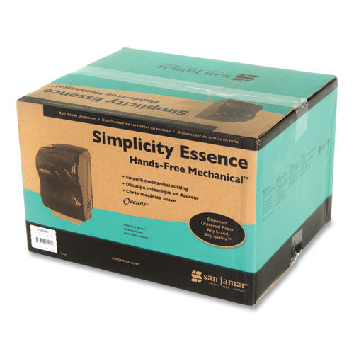 Image of San Jamar® Simplicity Mechanical Roll Dispenser, 12.38 X 9.5 X 14.63, Black Pearl