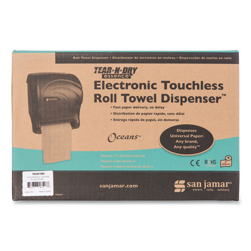 Image of San Jamar® Tear-N-Dry Essence Touchless Towel Dispenser, 11.75 X 9.13 X 14.44, Black Pearl