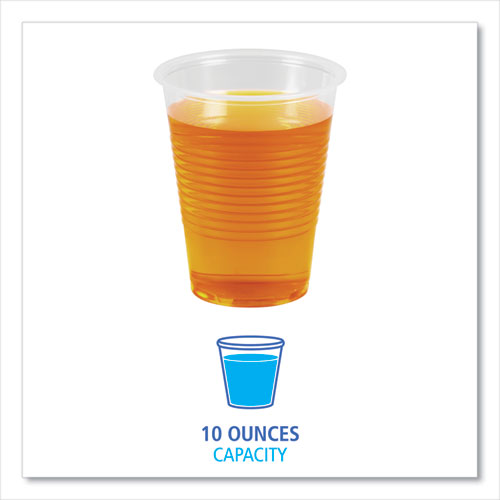Image of Boardwalk® Translucent Plastic Cold Cups, 10 oz, 100/Sleeve, 10 Sleeves/Carton